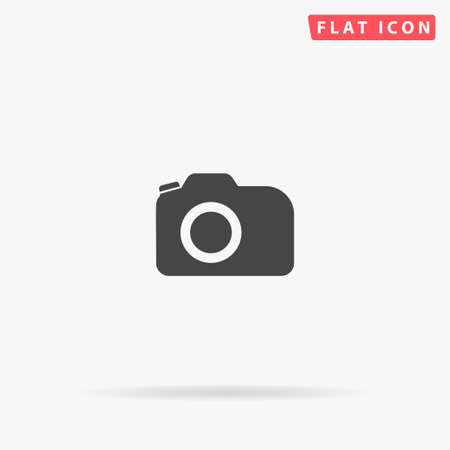 Photo Camera flat vector icon. Glyph style sign. Simple hand drawn illustrations symbol for concept infographics, designs projects, UI and UX, website or mobile application.のイラスト素材