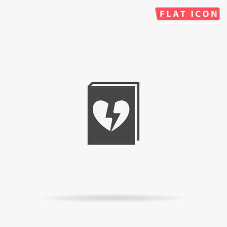 Dramatic Book flat vector icon. Glyph style sign. Simple hand drawn illustrations symbol for concept infographics, designs projects, UI and UX, website or mobile application.のイラスト素材