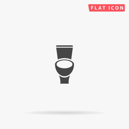 Toilet flat vector icon. Glyph style sign. Simple hand drawn illustrations symbol for concept infographics, designs projects, UI and UX, website or mobile application.のイラスト素材