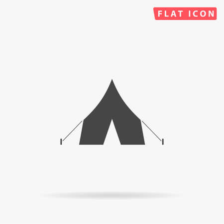 Camping Tourist Tent flat vector icon. Glyph style sign. Simple hand drawn illustrations symbol for concept infographics, designs projects, UI and UX, website or mobile application.のイラスト素材