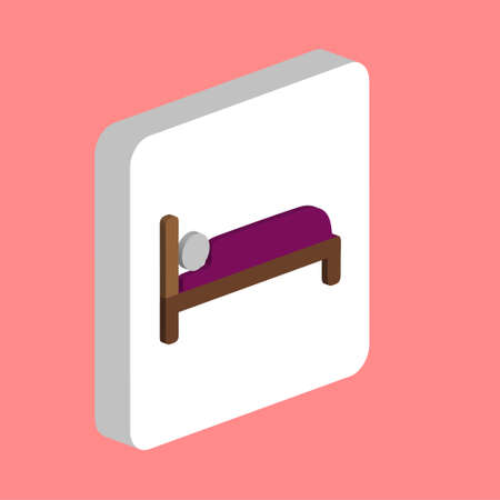 Bed, Sleep Simple vector icon. Illustration symbol design template for web mobile UI element. Perfect color isometric pictogram on 3d white square. Cloche icons for business projectのイラスト素材