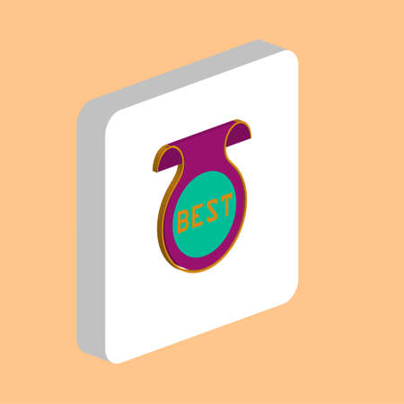 Best Label Simple vector icon. Illustration symbol design template for web mobile UI element. Perfect color isometric pictogram on 3d white square. Best Label icons for business projectのイラスト素材