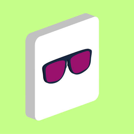 Glasses, Sunglasses Simple vector icon. Illustration symbol design template for web mobile UI element Perfect color isometric pictogram on 3d white square Glasses Sunglasses icons for business projectのイラスト素材