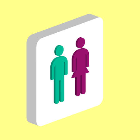 Couple, Man, Woman Simple vector icon. Illustration symbol design template for web mobile UI element. Perfect color isometric pictogram on 3d white square. Couple, Man Woman icons for business projectのイラスト素材