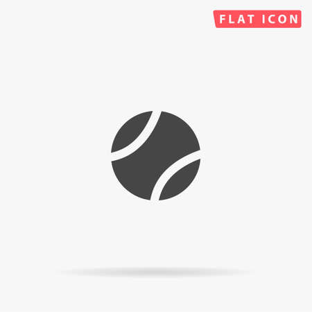Tennis Ball flat vector icon. Glyph style sign. Simple hand drawn illustrations symbol for concept infographics, designs projects, UI and UX, website or mobile application.のイラスト素材