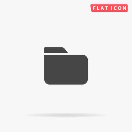 Directory, Folder flat vector icon. Glyph style sign. Simple hand drawn illustrations symbol for concept infographics, designs projects, UI and UX, website or mobile application.のイラスト素材