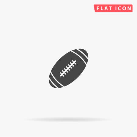 Footbal Ball, Rugby flat vector icon. Glyph style sign. Simple hand drawn illustrations symbol for concept infographics, designs projects, UI and UX, website or mobile application.のイラスト素材