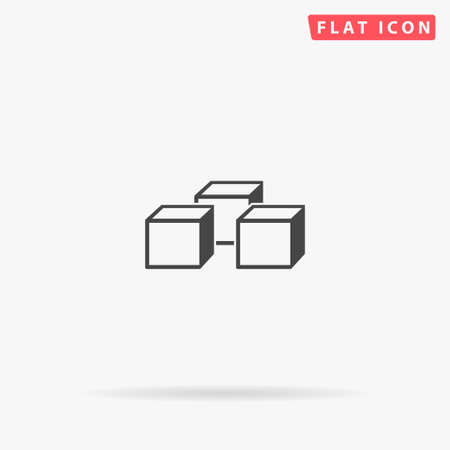 Cubes flat vector icon. Glyph style sign. Simple hand drawn illustrations symbol for concept infographics, designs projects, UI and UX, website or mobile application.のイラスト素材