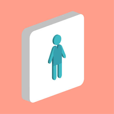 Boy Silhouette Simple vector icon. Illustration symbol design template for web mobile UI element. Perfect color isometric pictogram on 3d white square. Boy Silhouette icons for business projectのイラスト素材