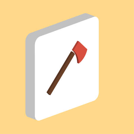 Tomahawk Ax Simple vector icon. Illustration symbol design template for web mobile UI element. Perfect color isometric pictogram on 3d white square. Tomahawk Ax icons for business projectのイラスト素材