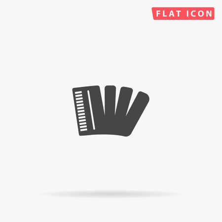 Piano Accordion flat vector icon. Glyph style sign. Simple hand drawn illustrations symbol for concept infographics, designs projects, UI and UX, website or mobile application.のイラスト素材