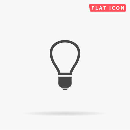 Light Bulb, Lamp flat vector icon. Glyph style sign. Simple hand drawn illustrations symbol for concept infographics, designs projects, UI and UX, website or mobile application.のイラスト素材
