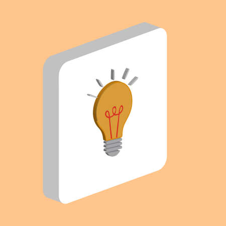 Light Lamp, Bulb Simple vector icon. Illustration symbol design template for web mobile UI element. Perfect color isometric pictogram on 3d white square. Light Lamp, Bulb icons for business projectのイラスト素材