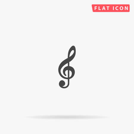 G Clef flat vector icon. Glyph style sign. Simple hand drawn illustrations symbol for concept infographics, designs projects, UI and UX, website or mobile application.のイラスト素材