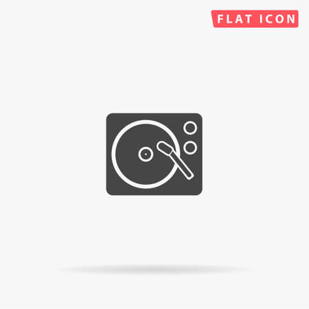 Record Player flat vector icon. Glyph style sign. Simple hand drawn illustrations symbol for concept infographics, designs projects, UI and UX, website or mobile application.のイラスト素材