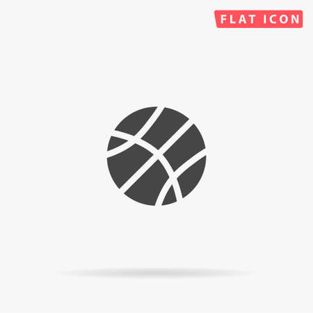 Basketball flat vector icon. Glyph style sign. Simple hand drawn illustrations symbol for concept infographics, designs projects, UI and UX, website or mobile application.のイラスト素材