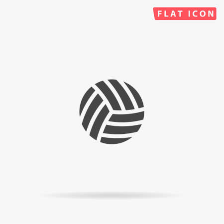 Voleyball flat vector icon. Glyph style sign. Simple hand drawn illustrations symbol for concept infographics, designs projects, UI and UX, website or mobile application.のイラスト素材