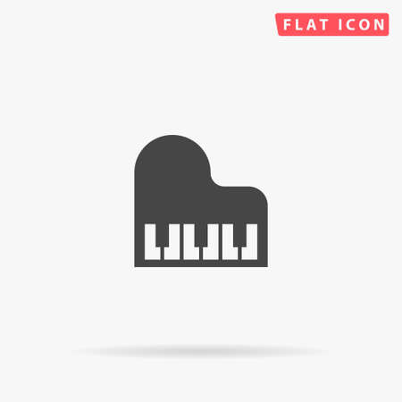 Piano flat vector icon. Glyph style sign. Simple hand drawn illustrations symbol for concept infographics, designs projects, UI and UX, website or mobile application.のイラスト素材