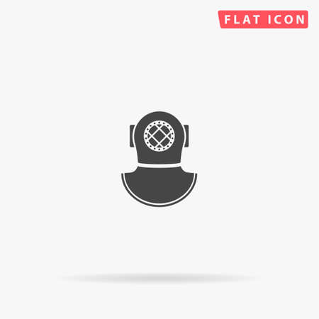 Scuba Diving Helmet flat vector icon. Glyph style sign. Simple hand drawn illustrations symbol for concept infographics, designs projects, UI and UX, website or mobile application.のイラスト素材