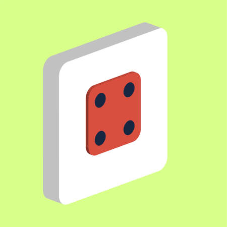 Dice Cube Side Four Simple vector icon. Illustration symbol design template for web mobile UI element. Perfect color isometric pictogram on 3d white square. Cube Side Four icons for business projectのイラスト素材