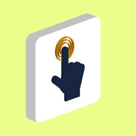 Hand Click, Push Simple vector icon. Illustration symbol design template for web mobile UI element. Perfect color isometric pictogram on 3d white square. Hand Click, Push icons for business projectのイラスト素材