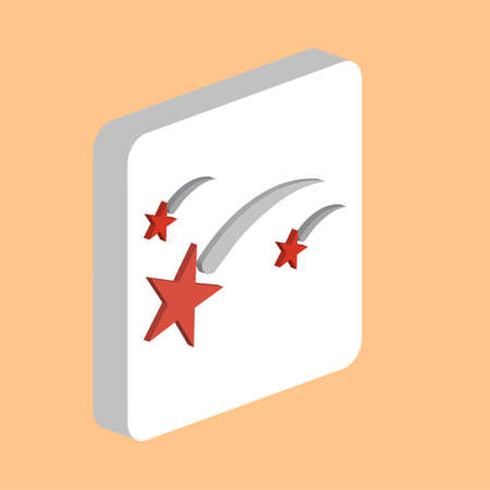 Stars, starfall Simple vector icon. Illustration symbol design template for web mobile UI element. Perfect color isometric pictogram on 3d white square. Stars, starfall icons for business projectのイラスト素材