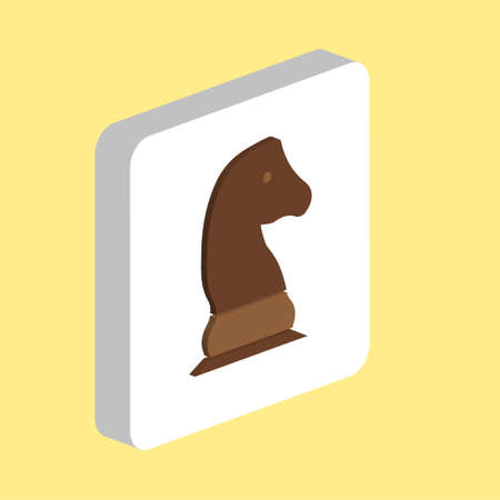 Chess knight Simple vector icon. Illustration symbol design template for web mobile UI element. Perfect color isometric pictogram on 3d white square. Chess knight icons for business projectのイラスト素材