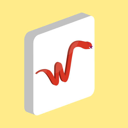 Snake Simple vector icon. Illustration symbol design template for web mobile UI element. Perfect color isometric pictogram on 3d white square.のイラスト素材