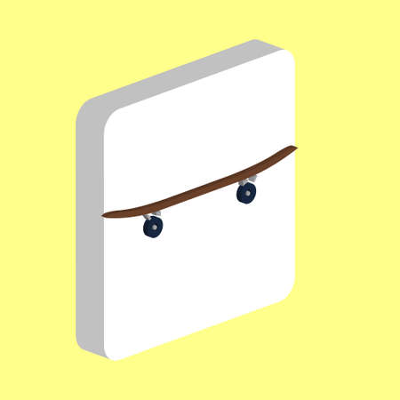 Skateboard Simple vector icon. Illustration symbol design template for web mobile UI element. Perfect color isometric pictogram on 3d white square. Skateboard icons for business projectのイラスト素材