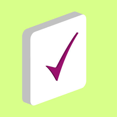 confirm Simple vector icon. Illustration symbol design template for web mobile UI element. Perfect color isometric pictogram on 3d white square. confirm icons for business projectのイラスト素材