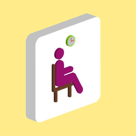 Waiting Simple vector icon. Illustration symbol design template for web mobile UI element. Perfect color isometric pictogram on 3d white square. Waiting icons for business projectのイラスト素材