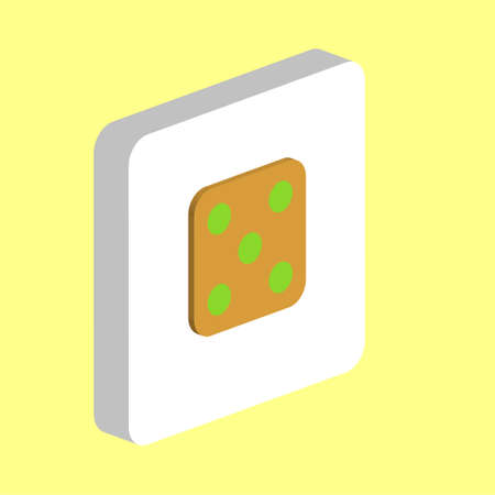 Dice 5 Simple vector icon. Illustration symbol design template for web mobile UI element. Perfect color isometric pictogram on 3d white square. Dice 5 icons for business projectのイラスト素材