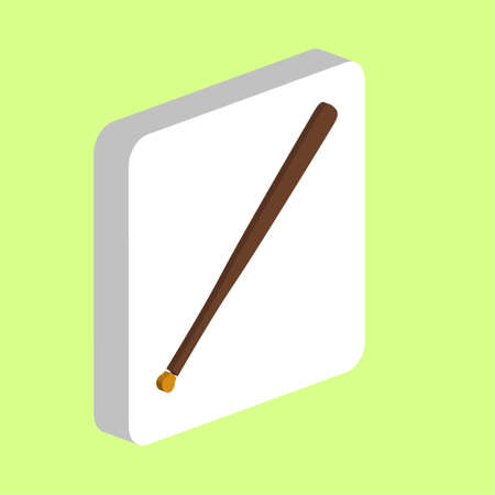 Baseball bat Simple vector icon. Illustration symbol design template for web mobile UI element. Perfect color isometric pictogram on 3d white square. Baseball bat icons for business projectのイラスト素材