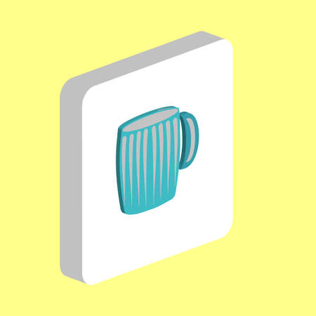 beer mug Simple vector icon. Illustration symbol design template for web mobile UI element. Perfect color isometric pictogram on 3d white square. beer mug icons for business projectのイラスト素材
