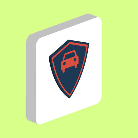 Car guard Simple vector icon. Illustration symbol design template for web mobile UI element. Perfect color isometric pictogram on 3d white square. Car guard icons for business projectのイラスト素材