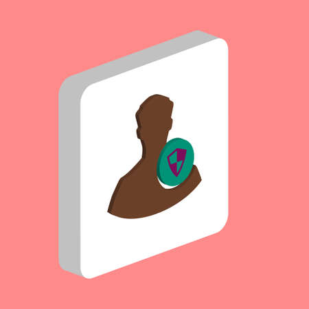 Security user Simple vector icon. Illustration symbol design template for web mobile UI element. Perfect color isometric pictogram on 3d white square. Security user icons for business projectのイラスト素材