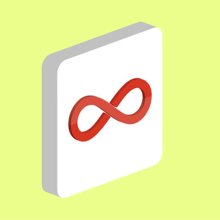Infinity Simple vector icon. Illustration symbol design template for web mobile UI element. Perfect color isometric pictogram on 3d white square. Infinity icons for business projectのイラスト素材