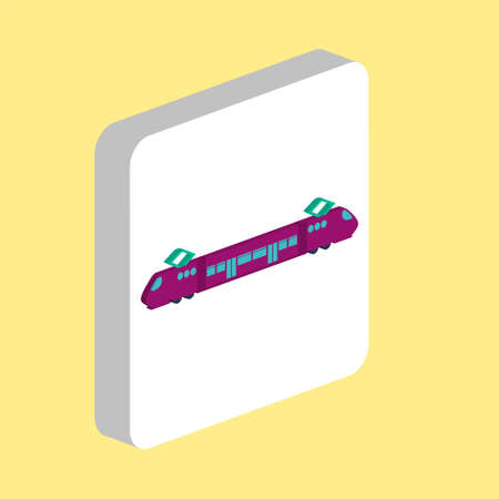 train Simple vector icon. Illustration symbol design template for web mobile UI element. Perfect color isometric pictogram on 3d white square. train icons for business projectのイラスト素材
