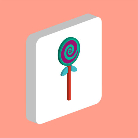 lollipop Simple vector icon. Illustration symbol design template for web mobile UI element. Perfect color isometric pictogram on 3d white square. lollipop icons for business projectのイラスト素材