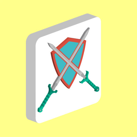heraldry Simple vector icon. Illustration symbol design template for web mobile UI element. Perfect color isometric pictogram on 3d white square. heraldry icons for business projectのイラスト素材