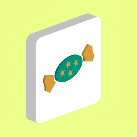 bonbon Simple vector icon. Illustration symbol design template for web mobile UI element. Perfect color isometric pictogram on 3d white square. bonbon icons for business projectのイラスト素材