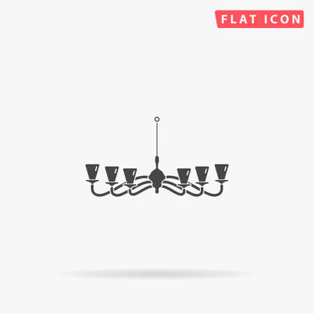 Chandelier flat vector icon. Hand drawn style design illustrations.のイラスト素材