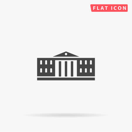 University Building flat vector icon. Hand drawn style design illustrations.のイラスト素材