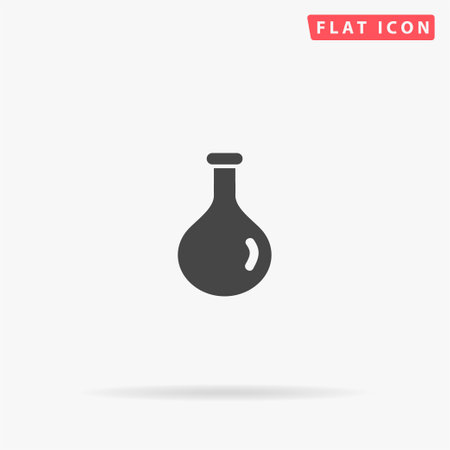 Health or magic mana potion bottle, flask flat vector icon. Hand drawn style design illustrations.のイラスト素材