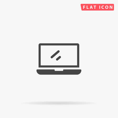 Laptop flat vector icon. Hand drawn style design illustrations.のイラスト素材