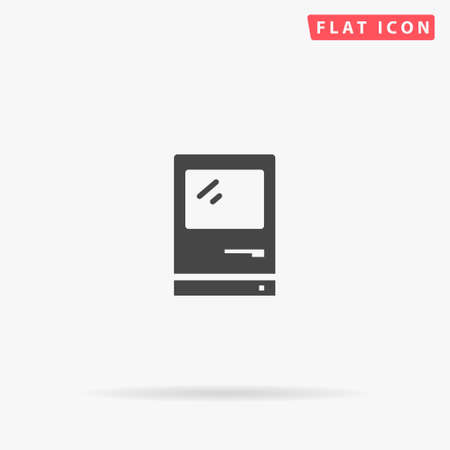 Retro Pc flat vector icon. Hand drawn style design illustrations.のイラスト素材
