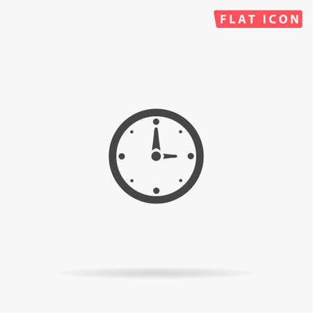 Clock flat vector icon. Hand drawn style design illustrations.のイラスト素材