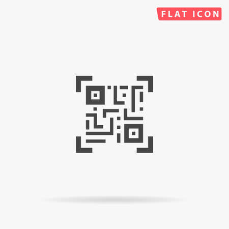 QR reader flat vector icon. Hand drawn style design illustrations.のイラスト素材