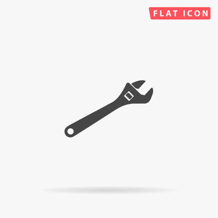 Wrench flat vector icon. Hand drawn style design illustrations.のイラスト素材