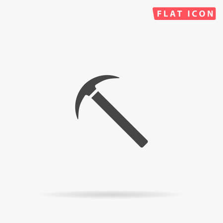 Pick ax flat vector icon. Hand drawn style design illustrations.のイラスト素材